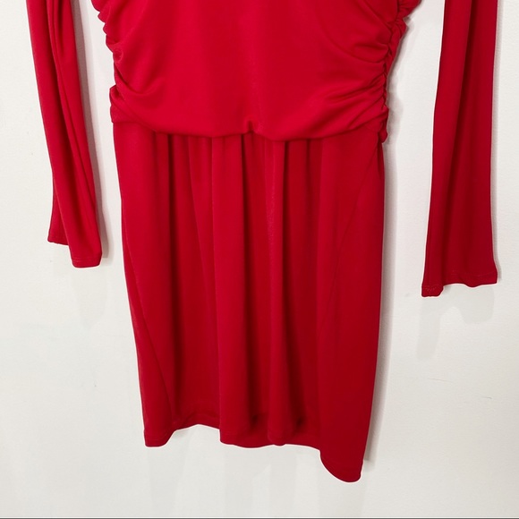 💃❤Boston Proper Red Long Sleeve V-Neck Dress❤💃 - Picture 5 of 10